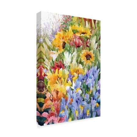 Trademark Fine Art Annelein Beukenkamp 'Flower Power Yellow Blue' Canvas Art, 30x47 ALI38204-C3047GG